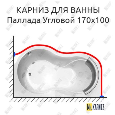 Карниз для ванны Radomir Паллада Угловой 170х100 Усиленный 20 мм MrKARNIZ