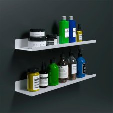 Настенные навесные полки для ванной комнаты 50x12x5 Белые - 2 шт