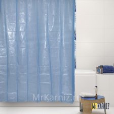 Штора для ванной 3D голубая