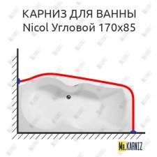 Карниз для ванны Aquanet Nicol Угловой 170х85 Усиленный 25 мм MrKARNIZ