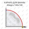 Карниз для ванны Kolpa-San Allegro 140х140 Усиленный 25 мм MrKARNIZ фото 1