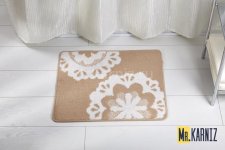 Коврик для ванной ЦВЕТЫ бежевый