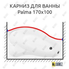 Карниз для ванны Aquanet Palma Передний борт 170х100 Усиленный 20 мм MrKARNIZ