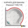 Карниз для ванны Bellrado Маршал 158х158 Усиленный 20 мм MrKARNIZ фото 1